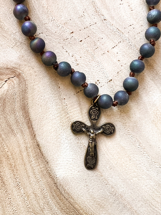 OOAK Beaded Crucifix Necklace