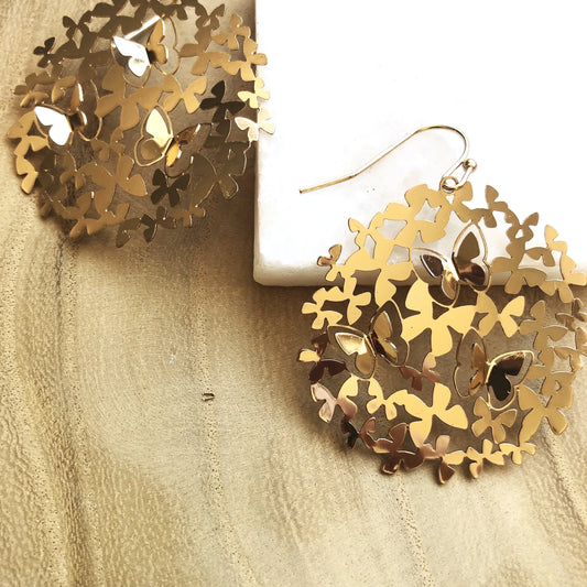Brass Butterfly Earrings