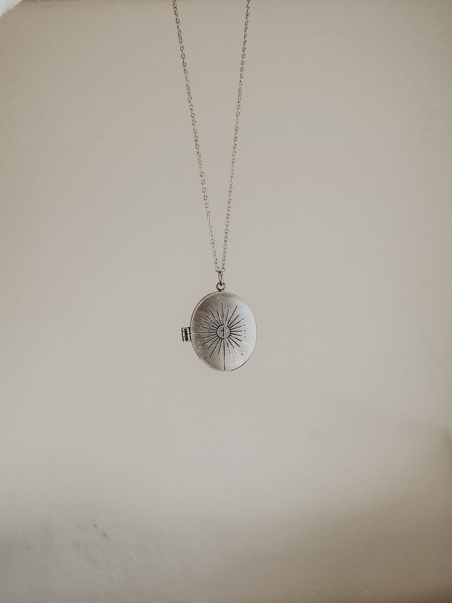 Monstrance Silver Locket Necklace