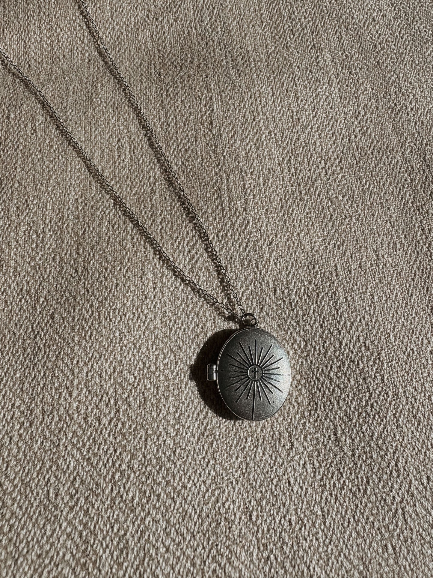 Monstrance Silver Locket Necklace