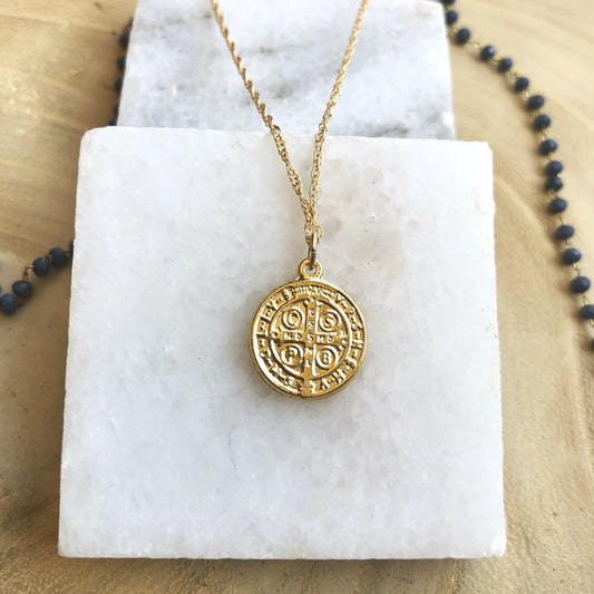 Modern St. Benedict Medal Necklace