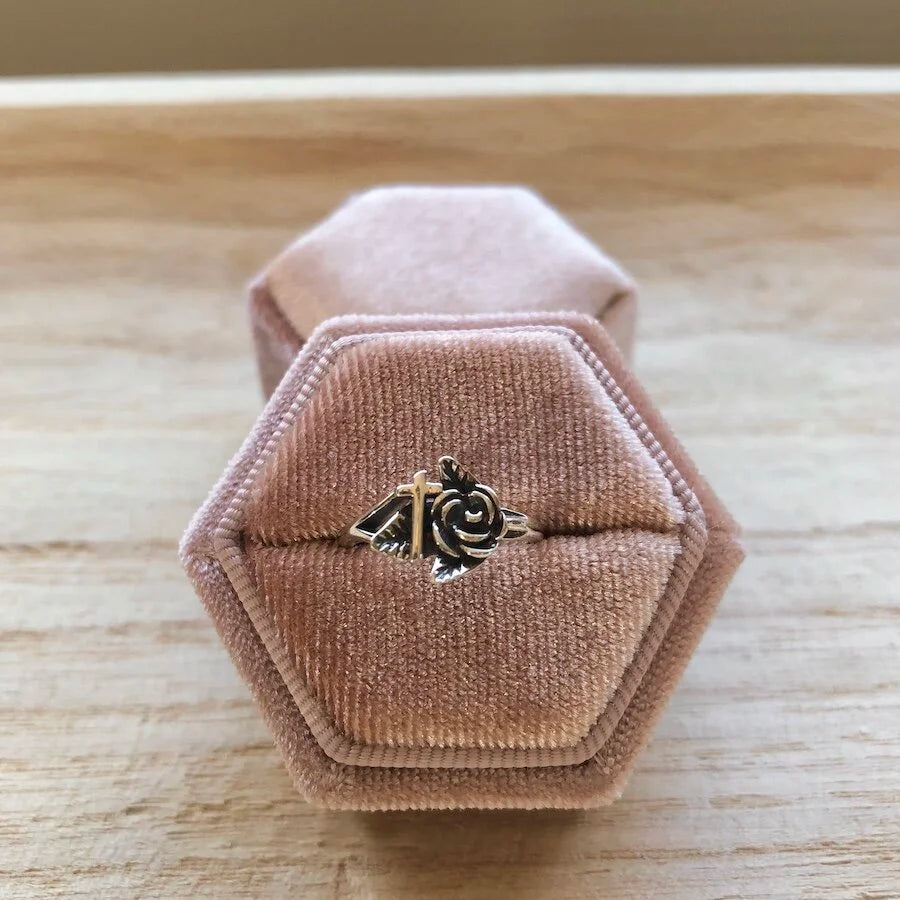 Therese Rose and Cross Ring
