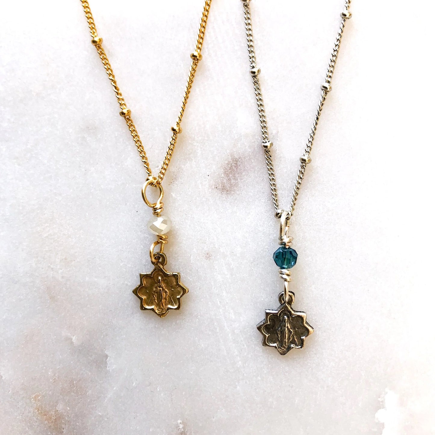 Dainty Star Miraculous Medal Necklace