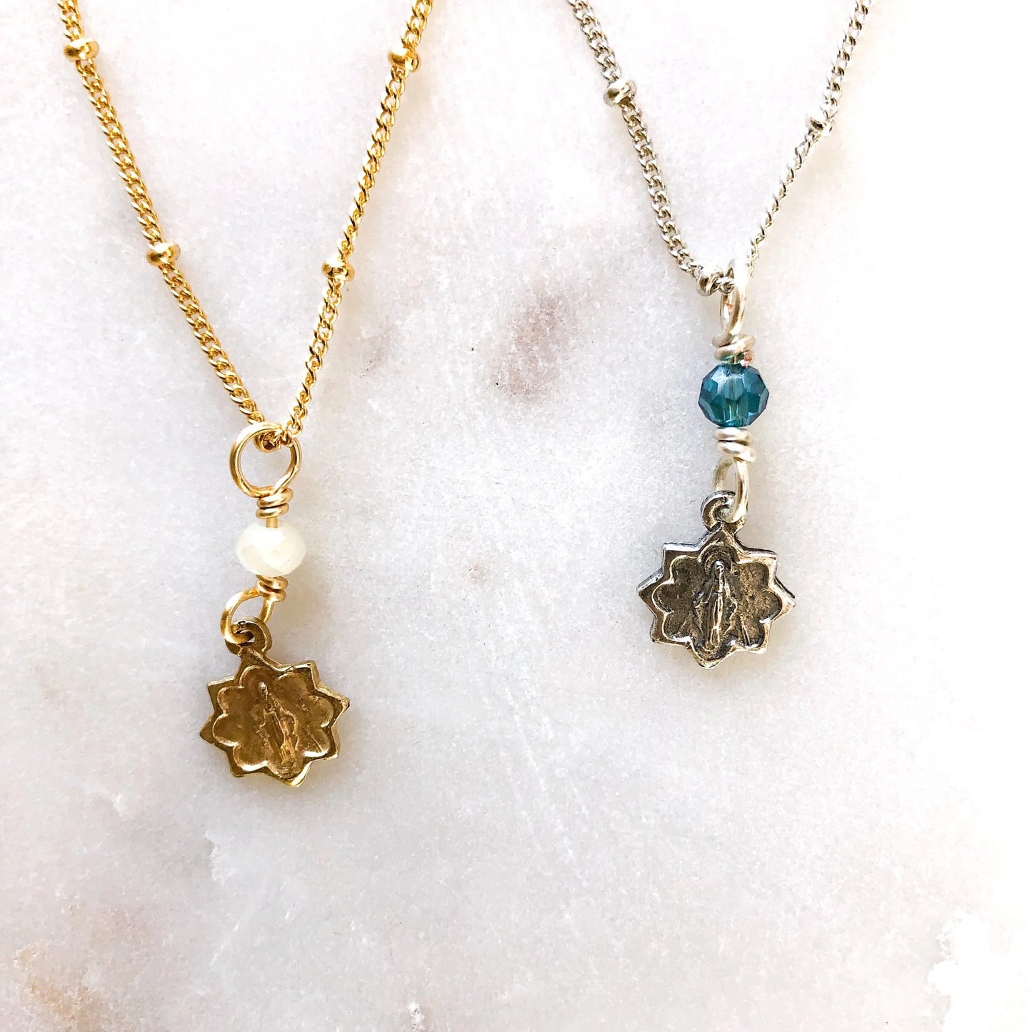 Dainty Star Miraculous Medal Necklace