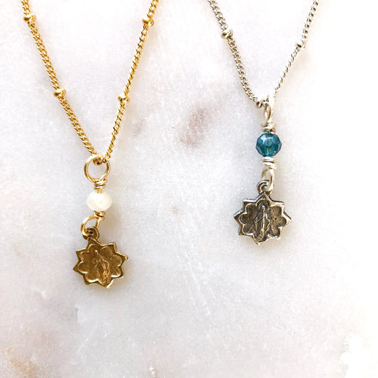 Dainty Star Miraculous Medal Necklace