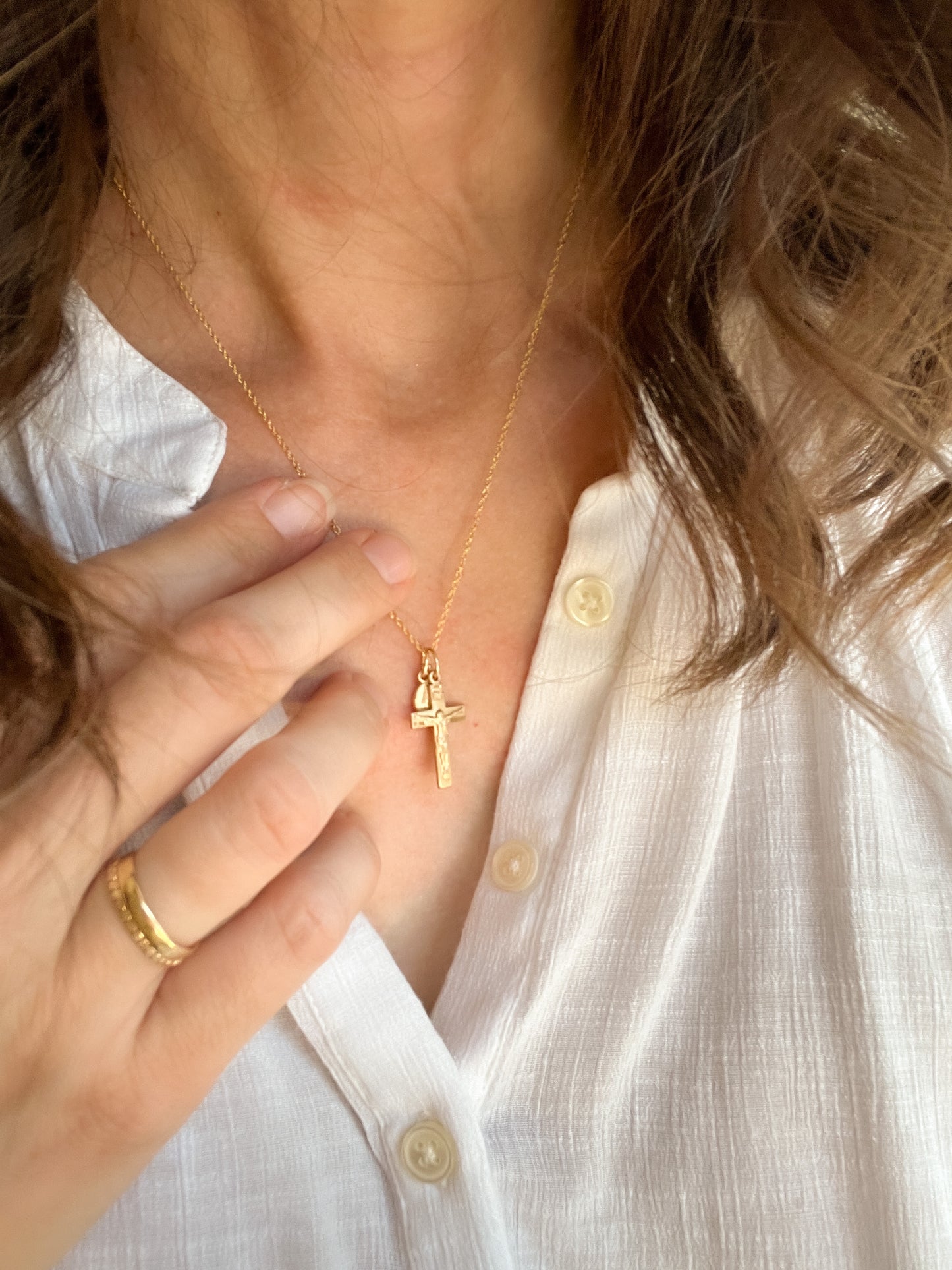 Set: Crucifix and Miraculous Medal Necklace