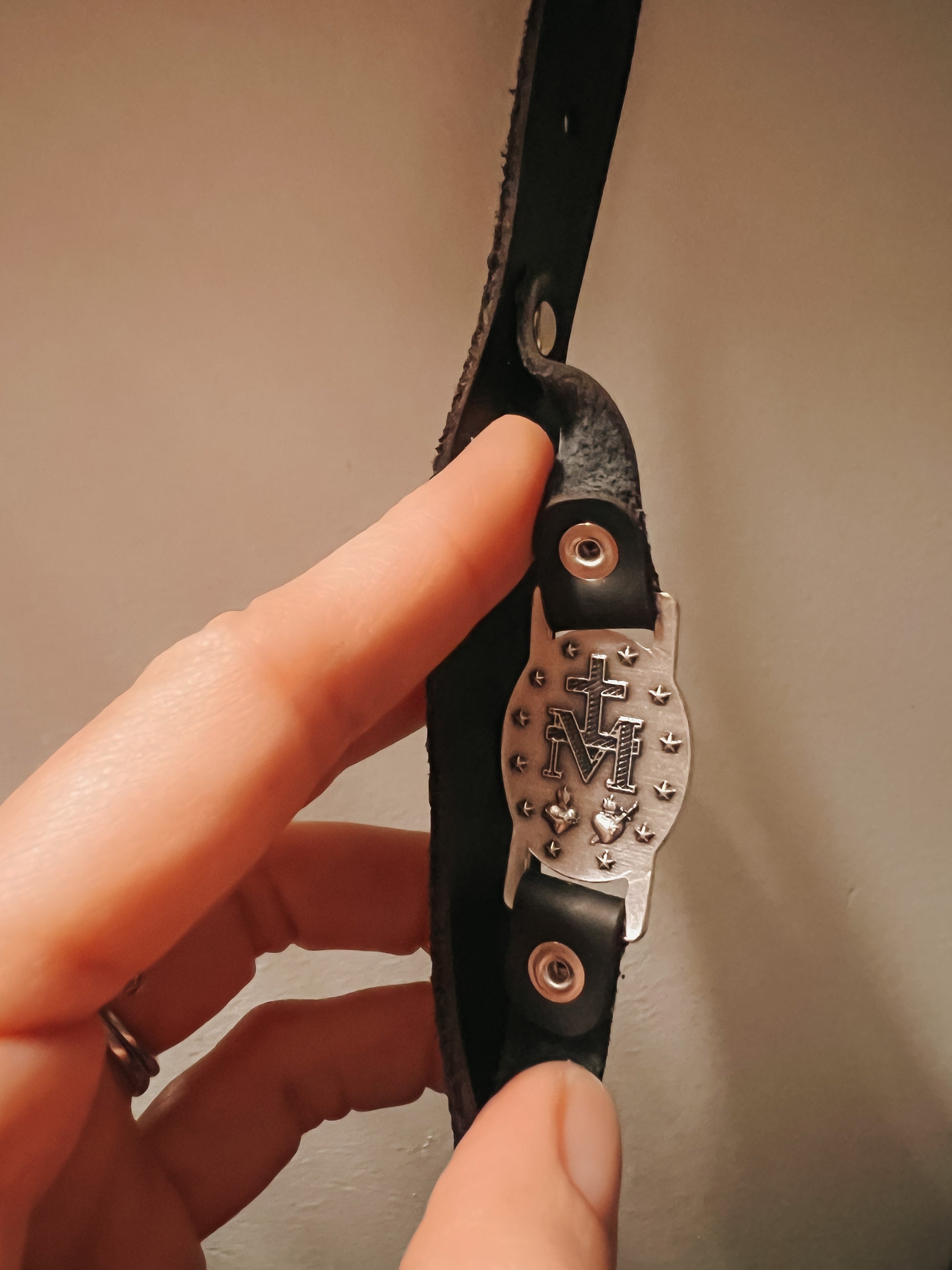 NEW: Miraculous Medal Leather Bracelet - Telos Art
