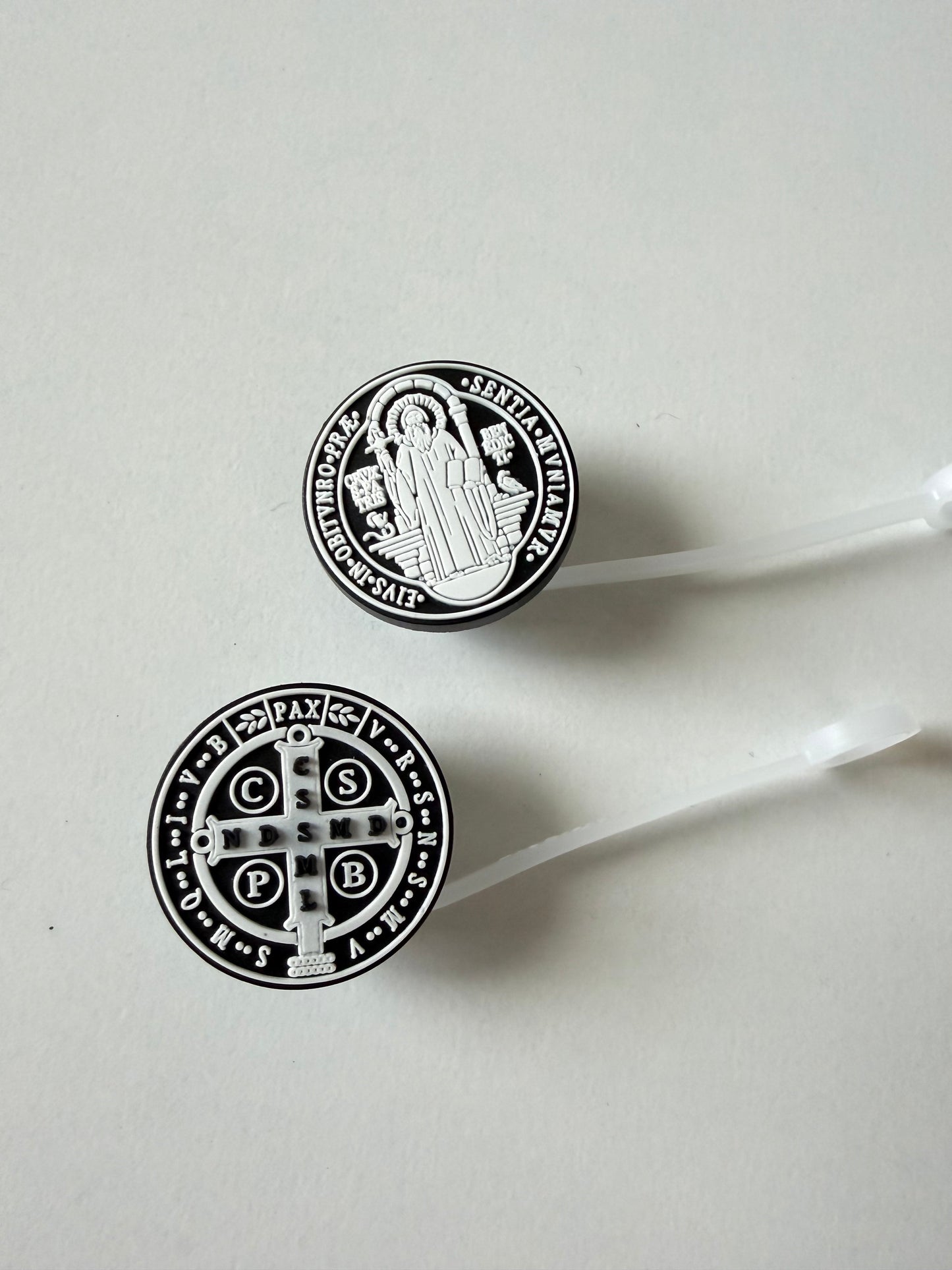 Catholic Straw Toppers: St. Benedict Medal (a 2 pack!)