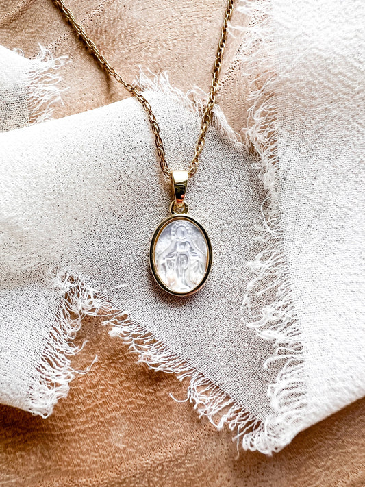Mother of Pearl Immaculate Conception Necklace
