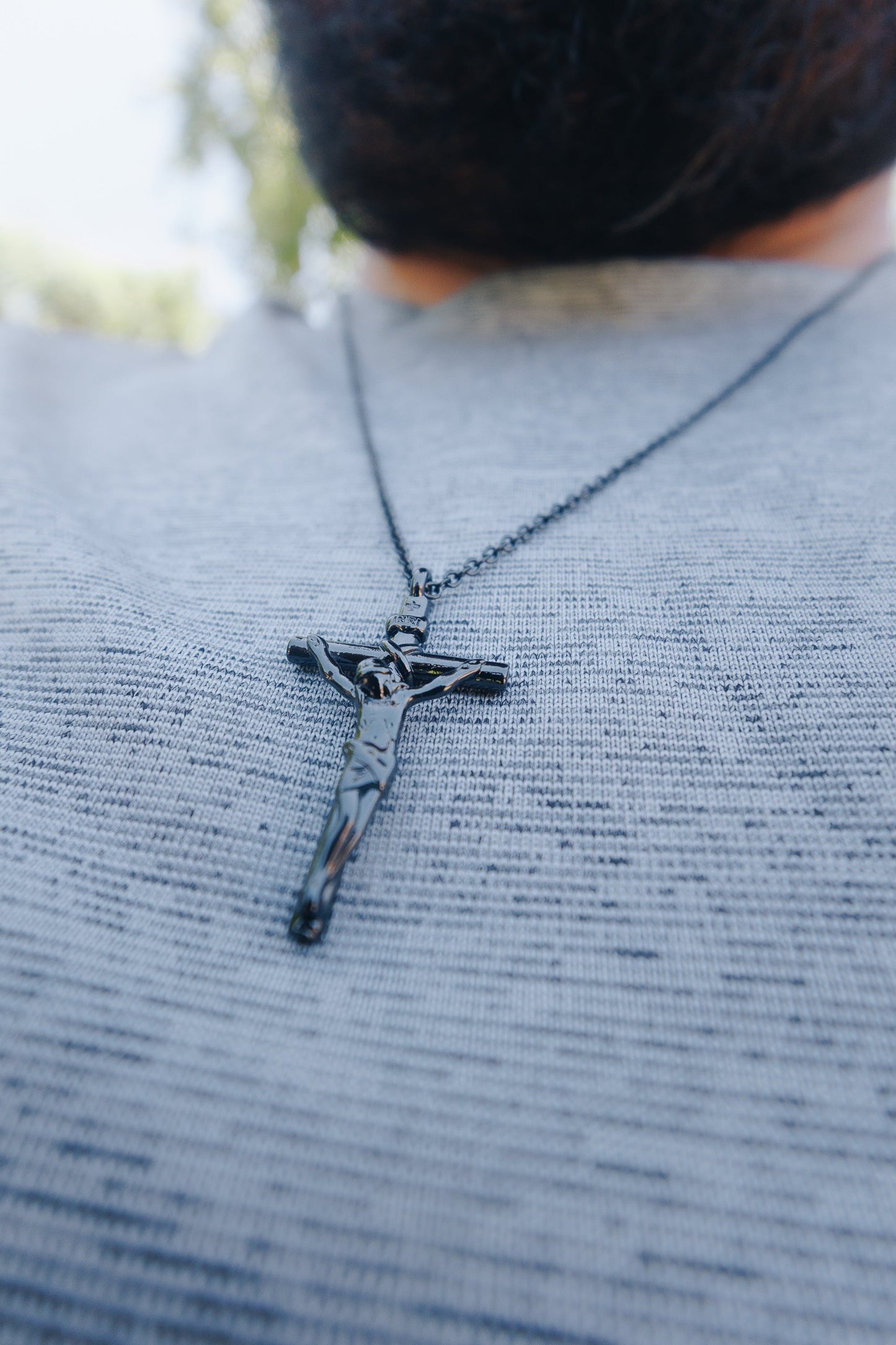 Mens Black Crucifix