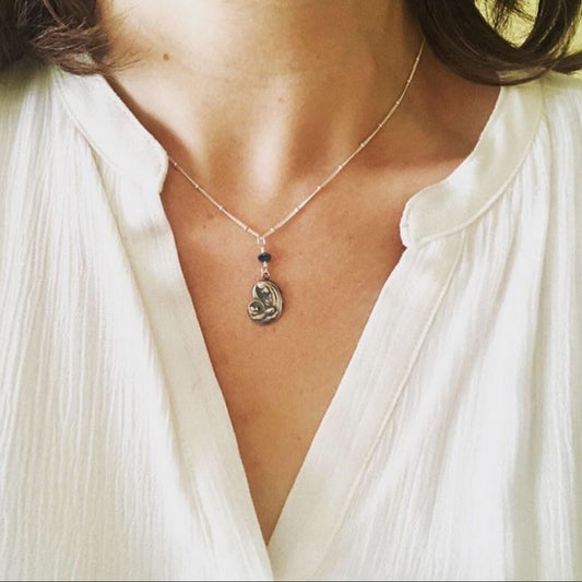 Madonna and Child Silver Necklace