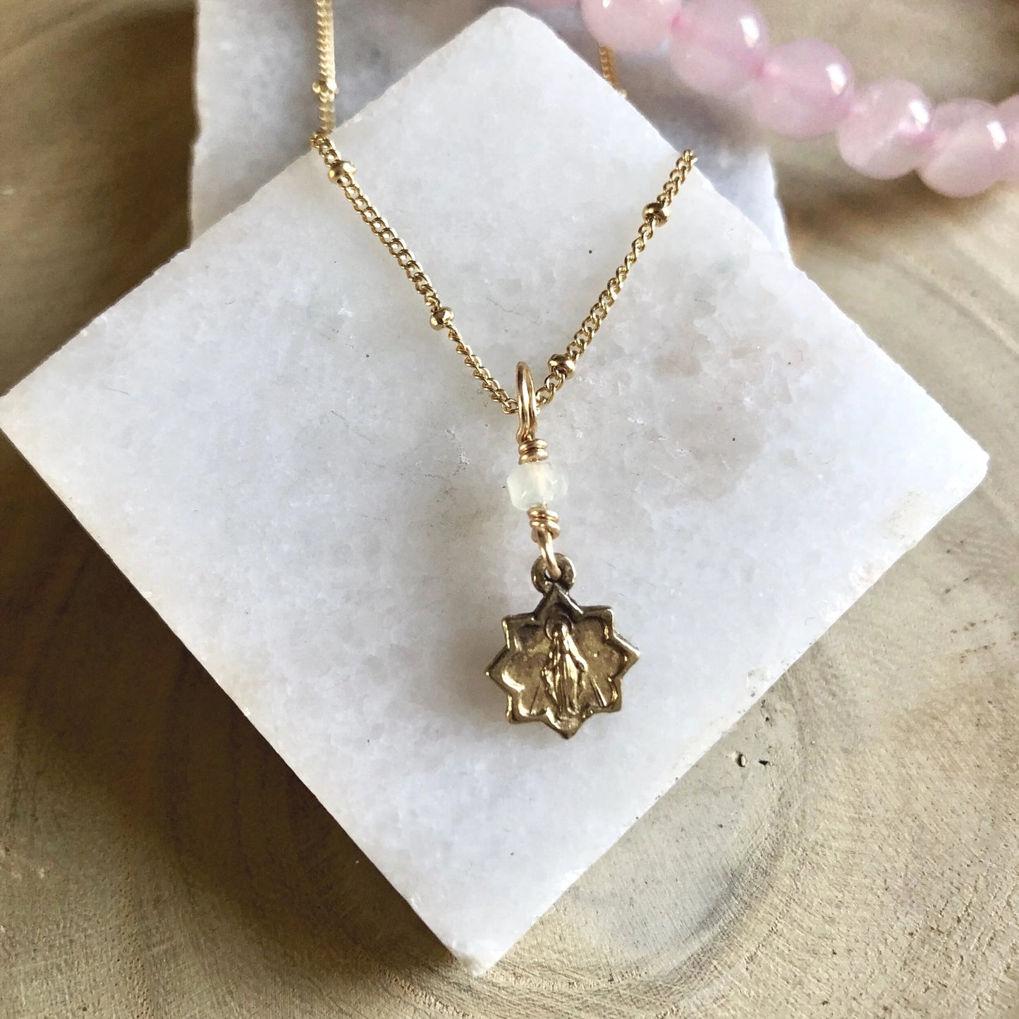 Dainty Star Miraculous Medal Necklace