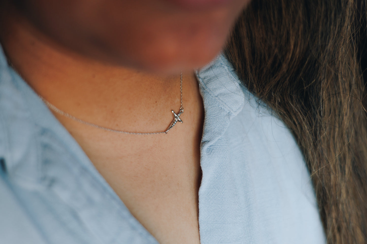By Your Side Crucifix Necklace | Catholic Jewelry for Women - Gold or Silver