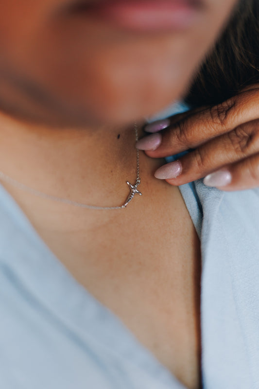 By Your Side Crucifix Necklace | Catholic Jewelry for Women - Gold or Silver