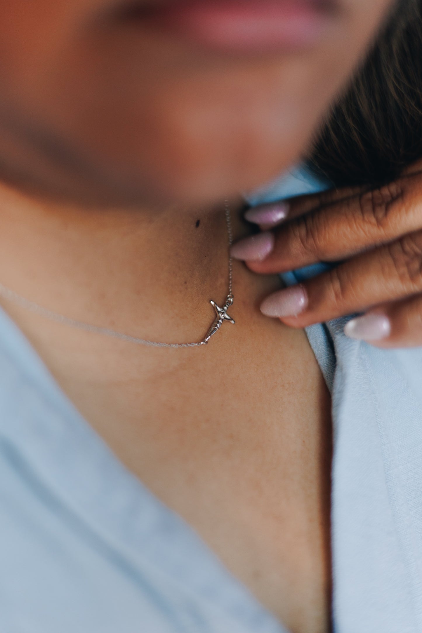By Your Side Crucifix Necklace | Catholic Jewelry for Women - Gold or Silver