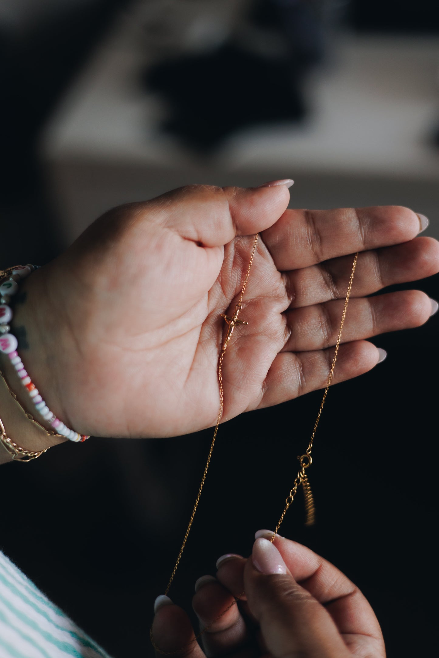 By Your Side Crucifix Necklace | Catholic Jewelry for Women - Gold or Silver