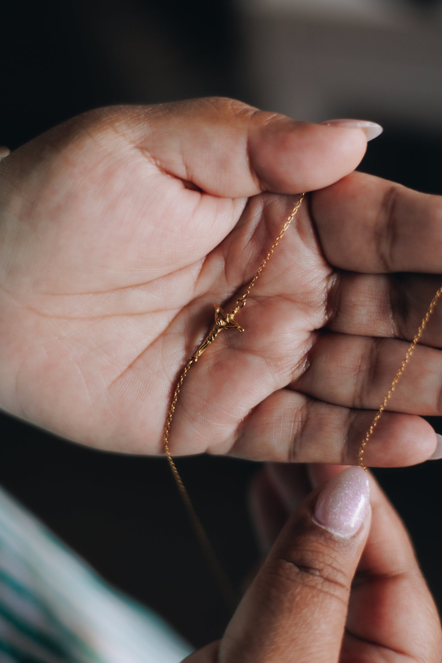 By Your Side Crucifix Necklace | Catholic Jewelry for Women - Gold or Silver