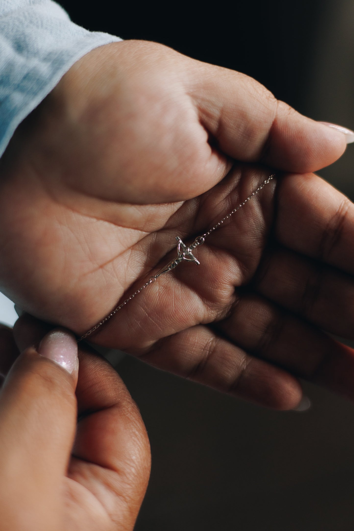 By Your Side Crucifix Necklace | Catholic Jewelry for Women - Gold or Silver