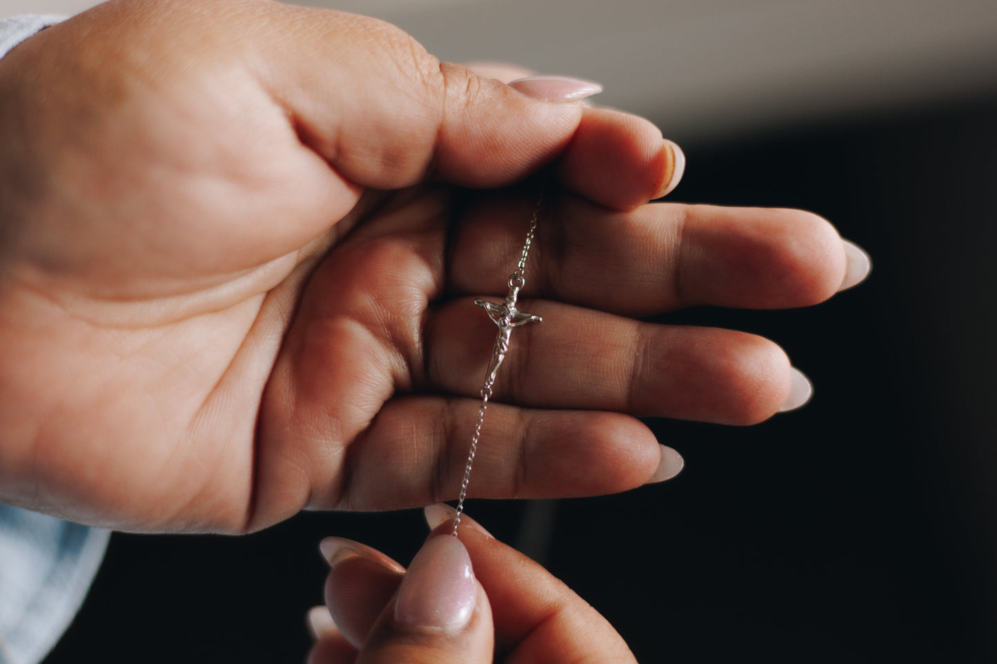 By Your Side Crucifix Necklace | Catholic Jewelry for Women - Gold or Silver