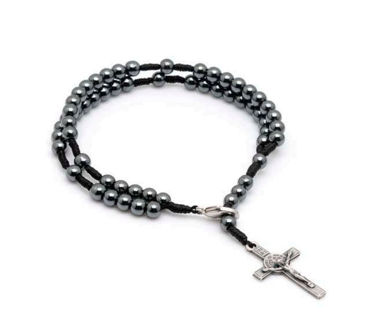 PREORDER: Hematite Rosary Bracelet