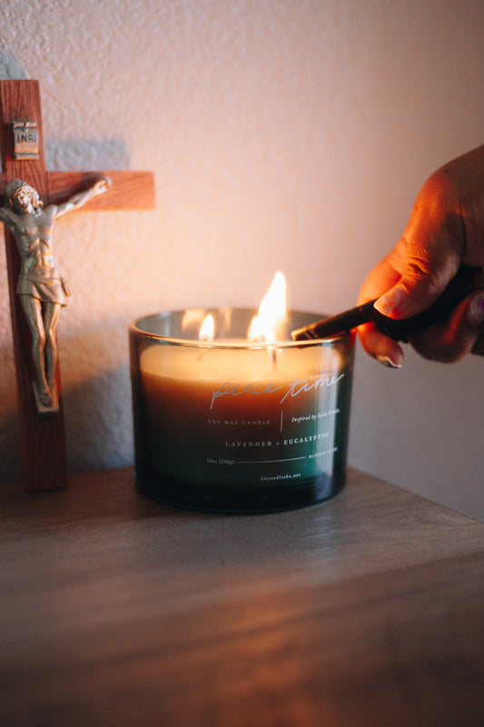 Peace Time Candle Inspired by St. Francis of Assisi 3 Wick Candle