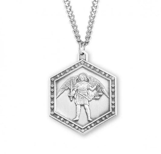 St. Michael Silver Hexagon