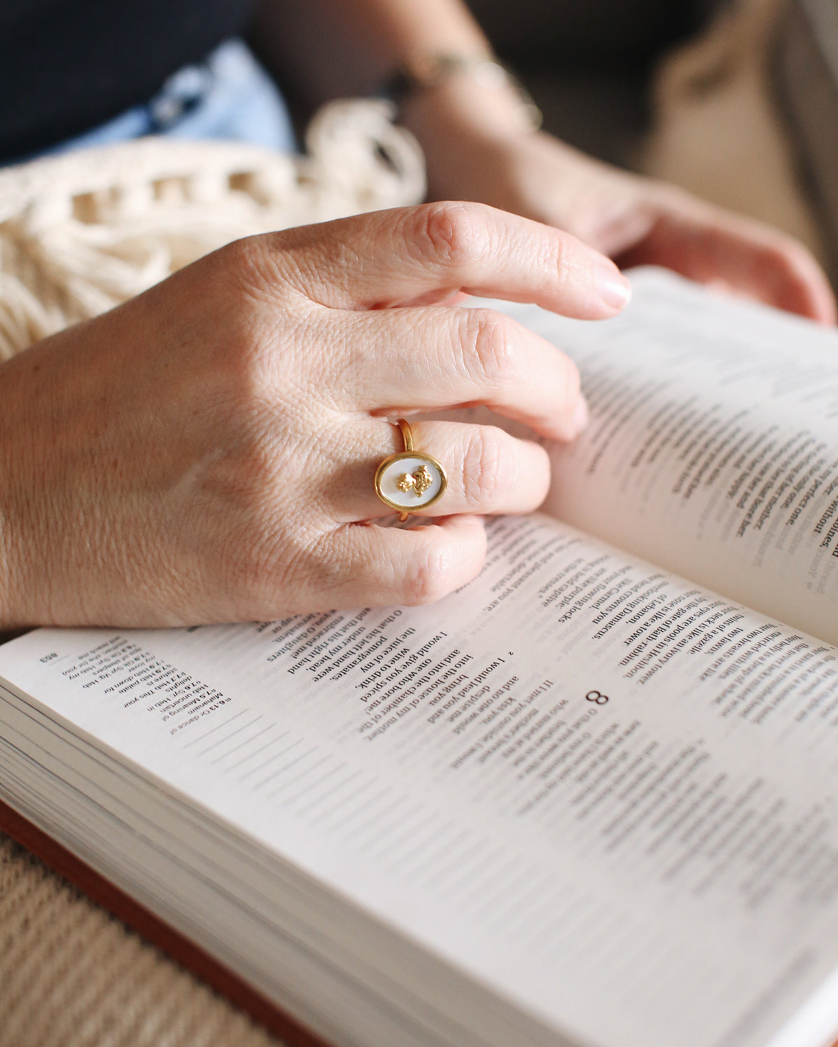 Sacred Heart Adjustable Ring | Gold Oval Catholic Ring
