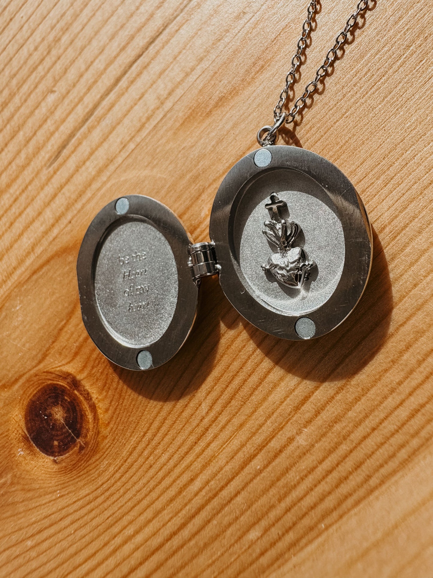 Monstrance Silver Locket Necklace