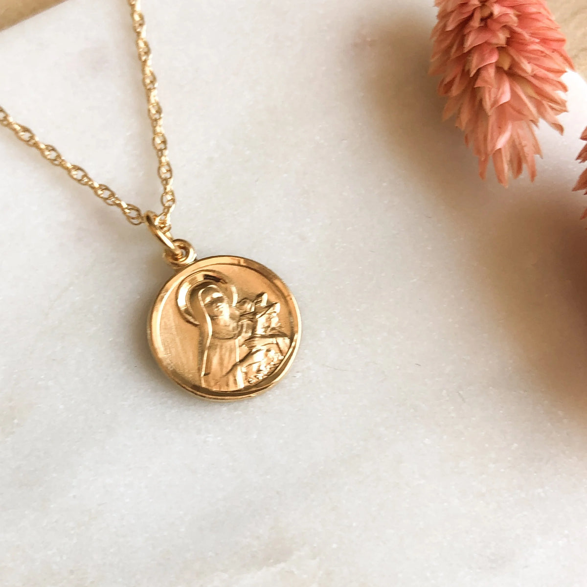 St. Therese the Little Flower Round Necklace - Telos Art