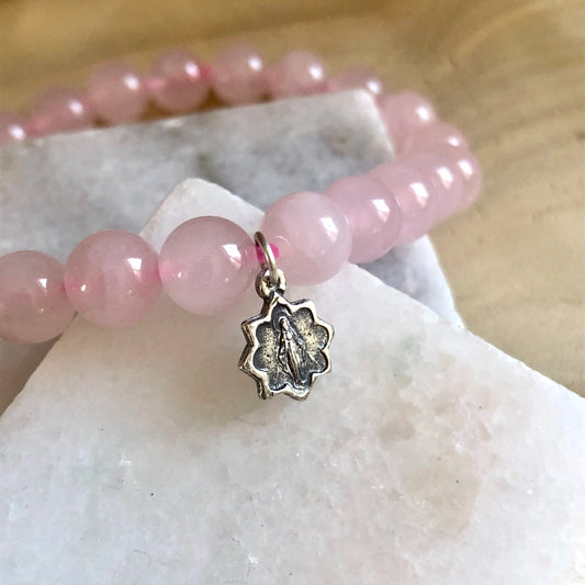 Pink Quartz Stacking Stretch Bracelet