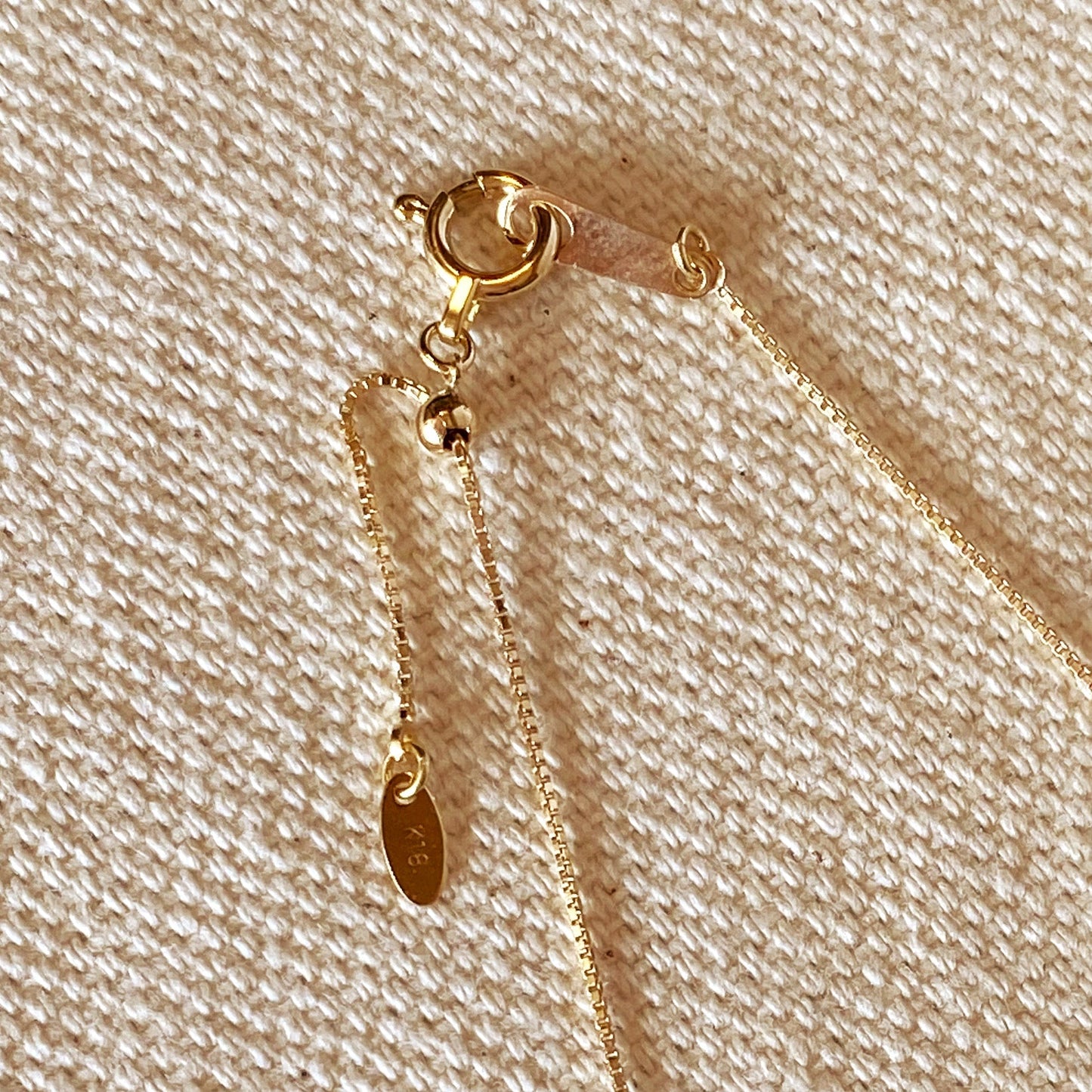 18k Solid Gold Box Chain Necklace