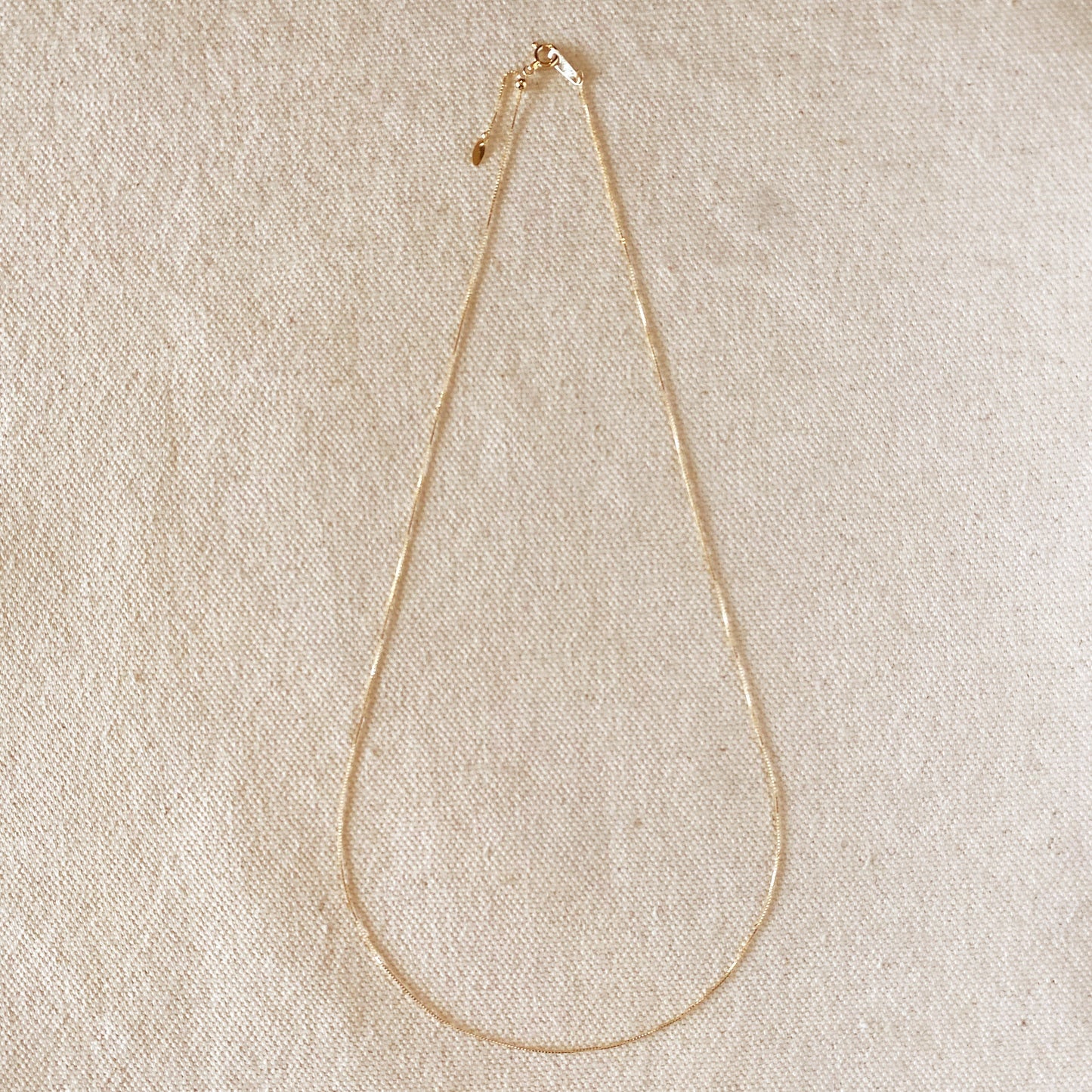 18k Solid Gold Box Chain Necklace