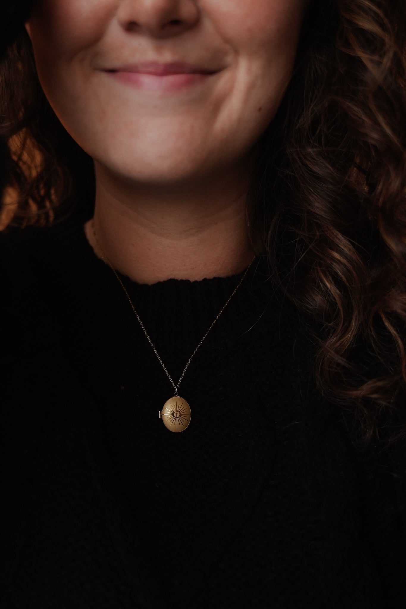 Monstrance Gold Locket Necklace