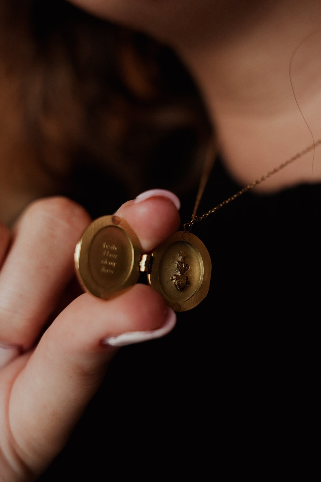 Monstrance Gold Locket Necklace