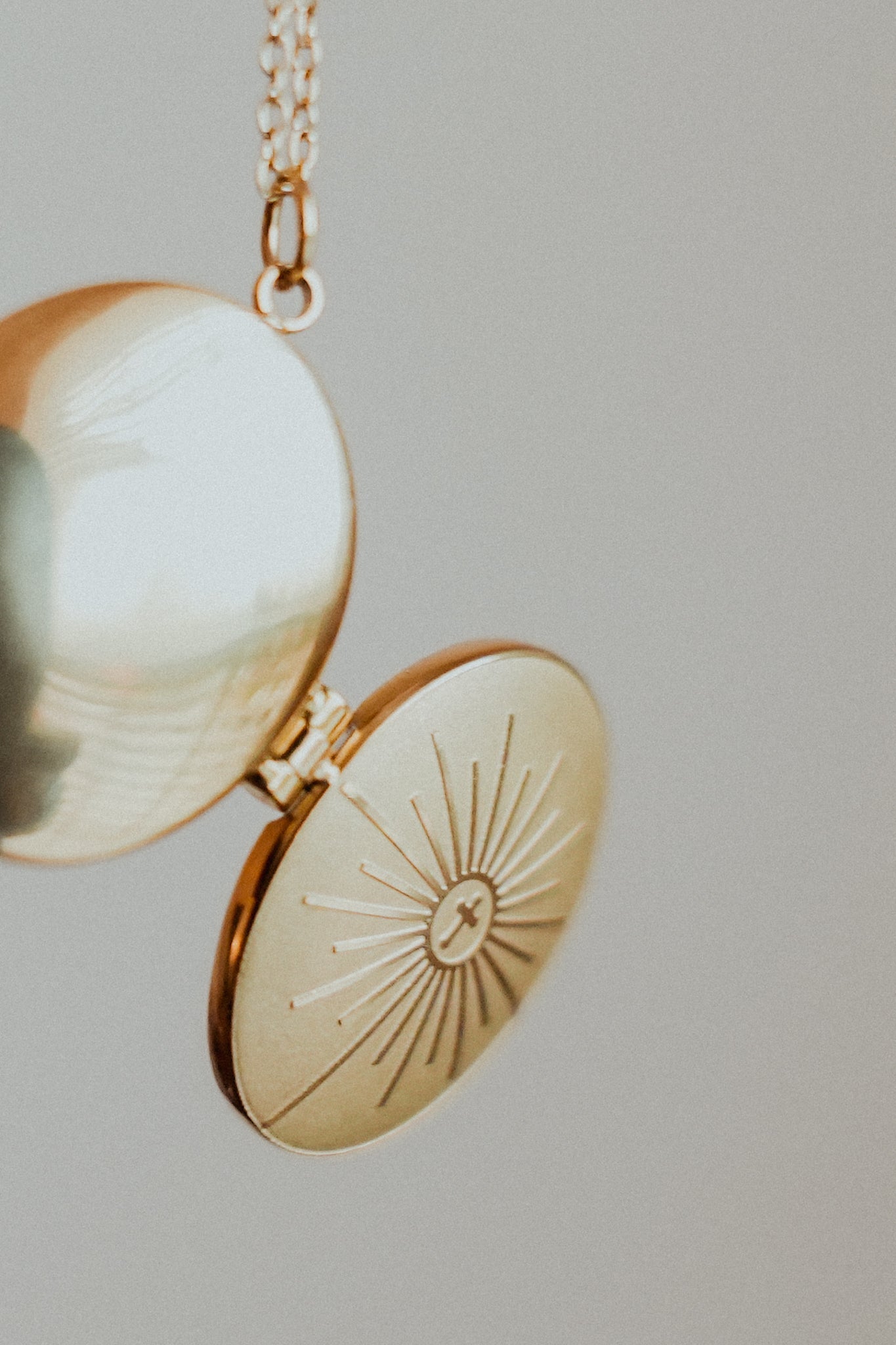 Monstrance Gold Locket Necklace