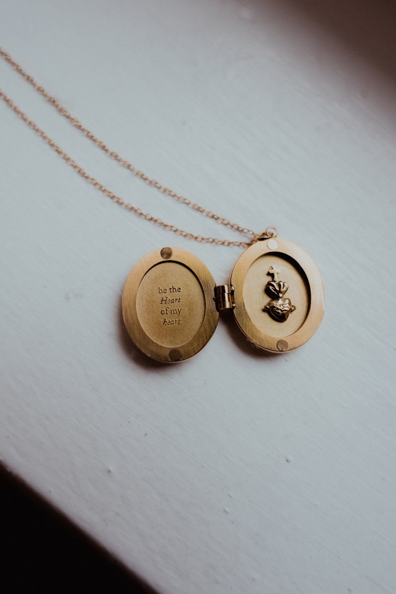Gold Monstrance Locket Necklace